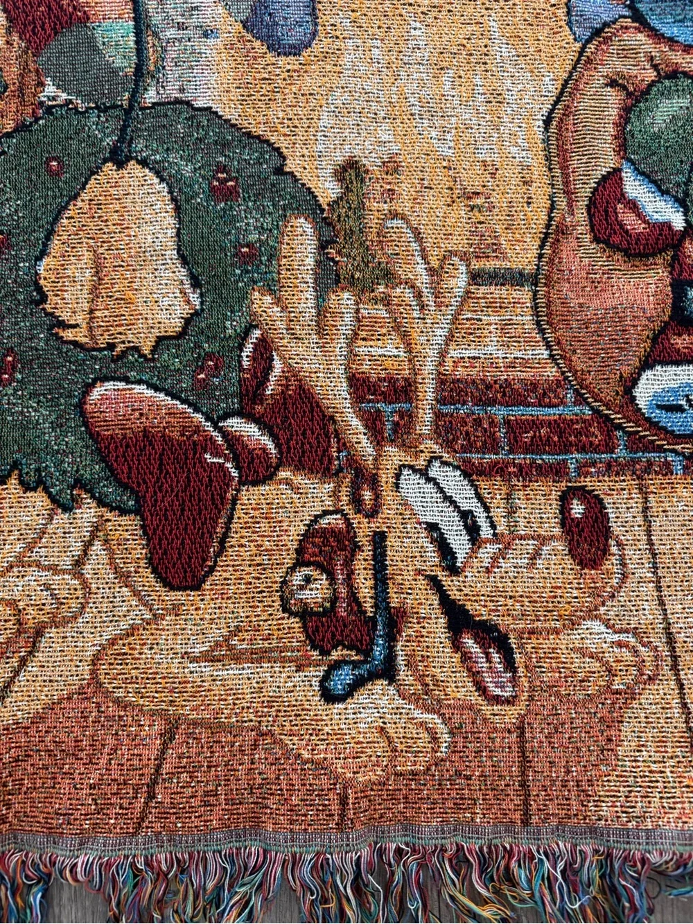 Disney Resort Christmas tapestry throw blanket with Santa Mickey Mouse Pluto